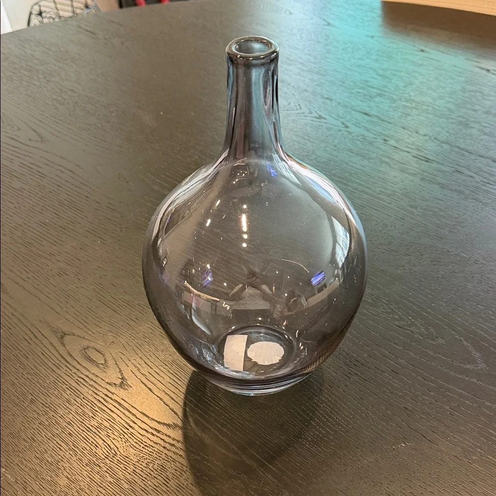 NWT Elegant Gray Glass Vase